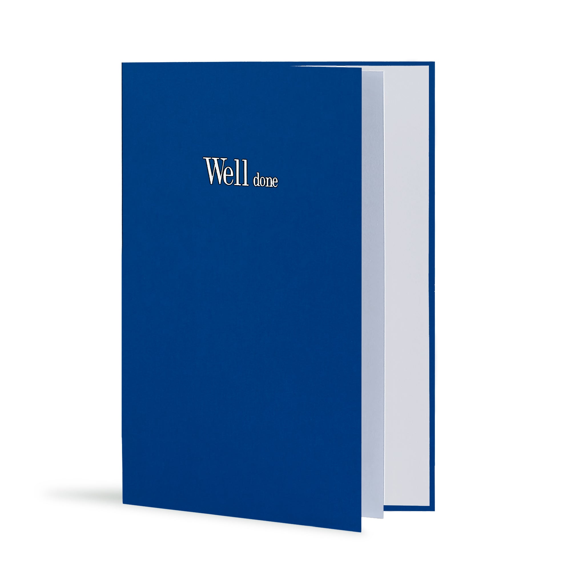 Well Done Greeting Card in Royal Blue, Side