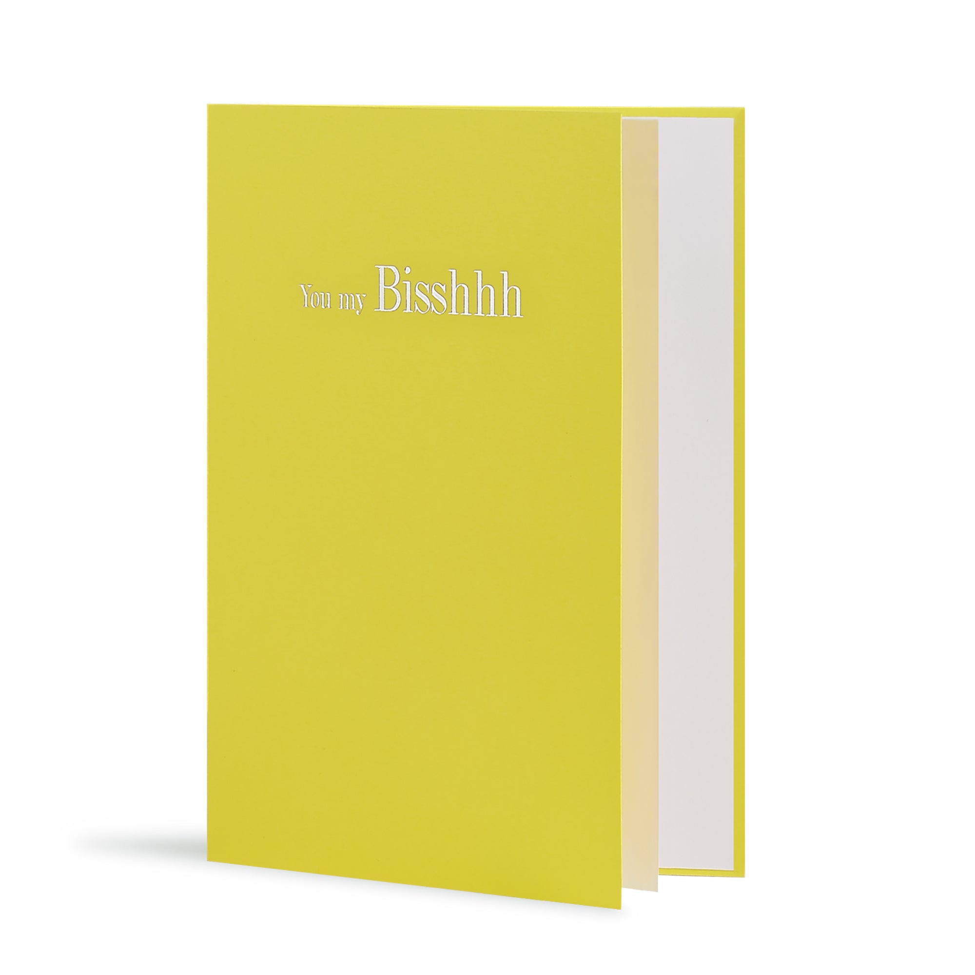 You My Bisshhh Greeting Card in Yellow, Side