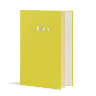 You My Bisshhh Greeting Card in Yellow, Side