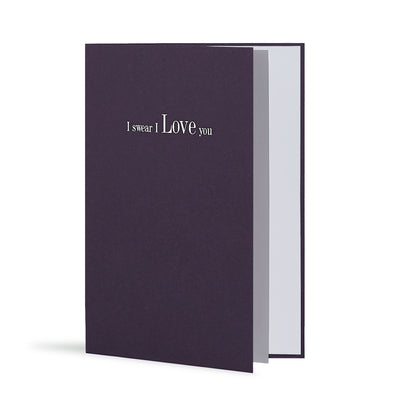 I Swear I Love You Greeting Card in Deep Purple, Side