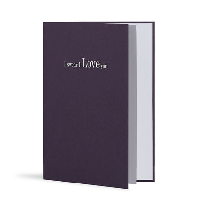 I Swear I Love You Greeting Card in Deep Purple, Side