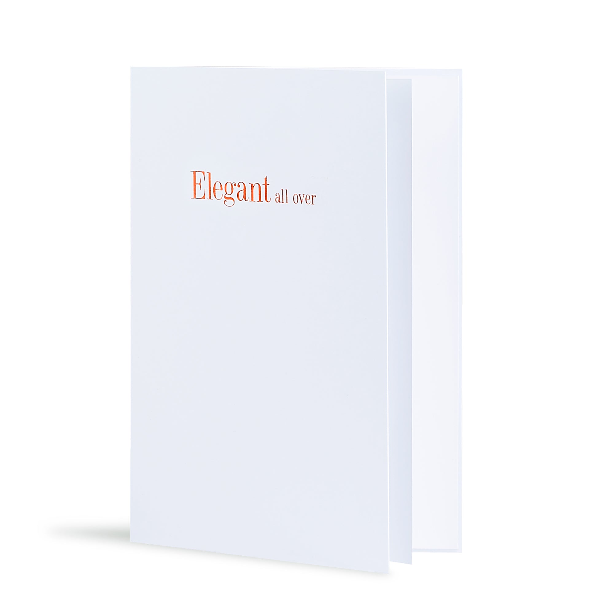 Elegant All Over Greeting Card in White, Side