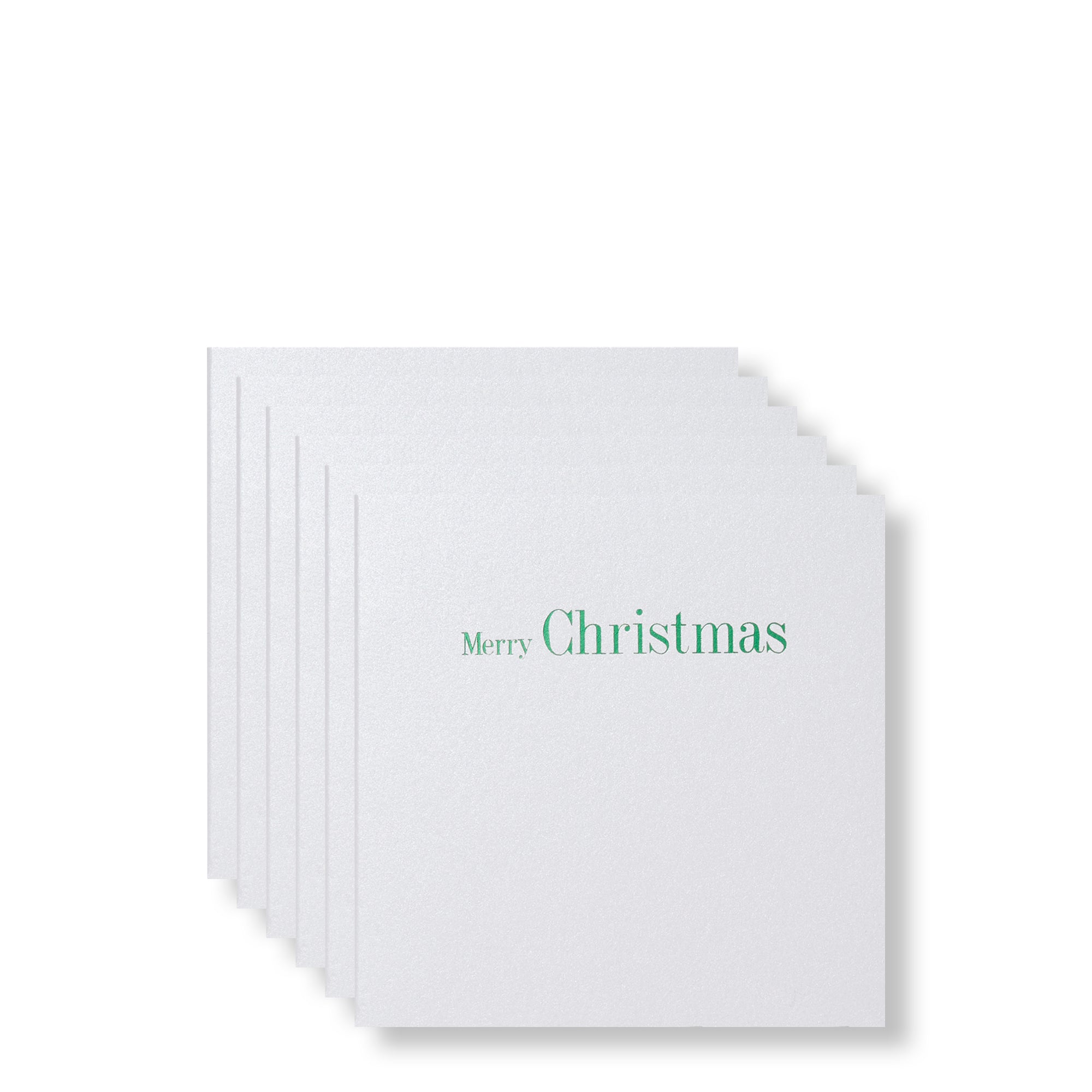 Merry Christmas Green Foiled Mini Cards, Set of 6