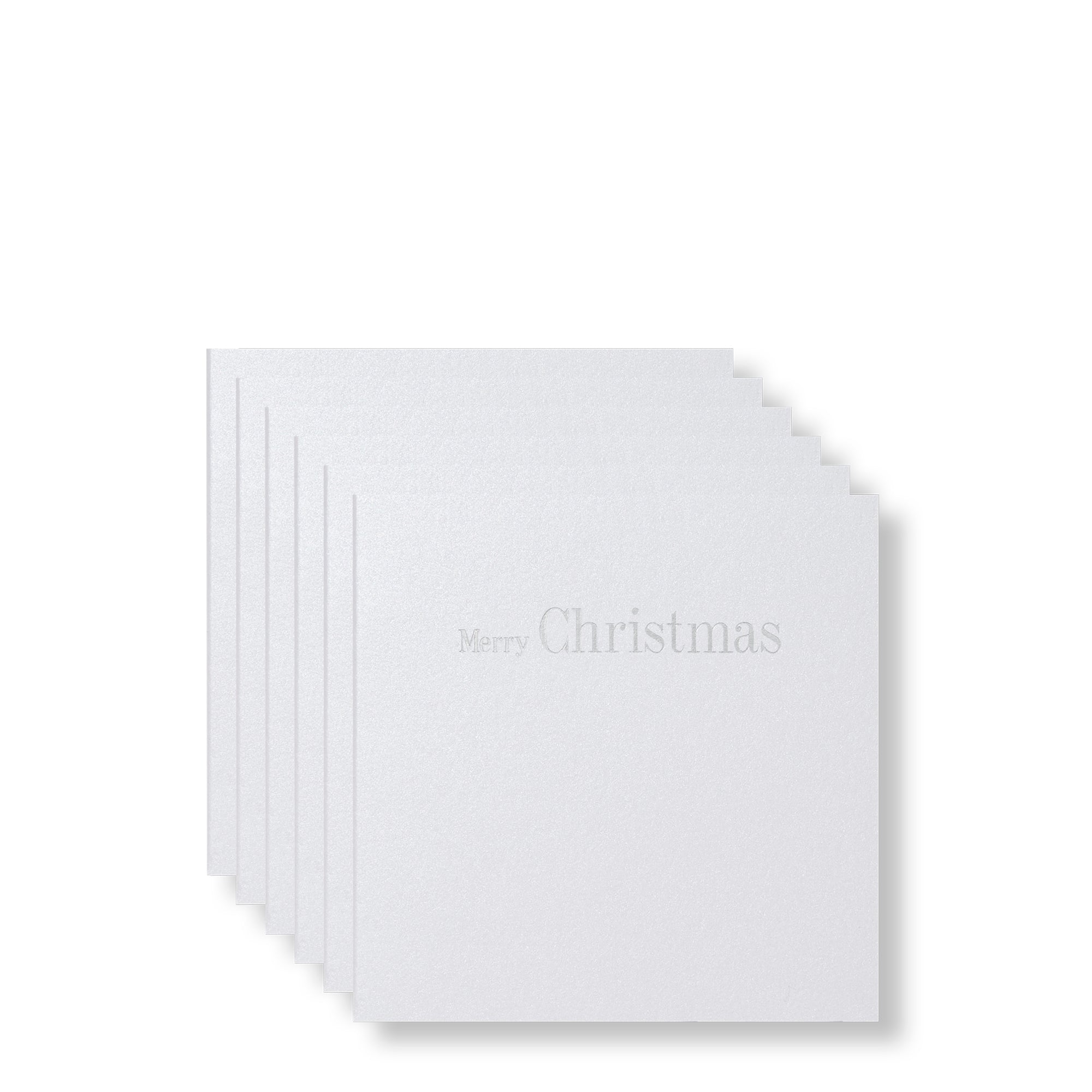 Merry Christmas Silver Foiled Mini Cards, Set of 6