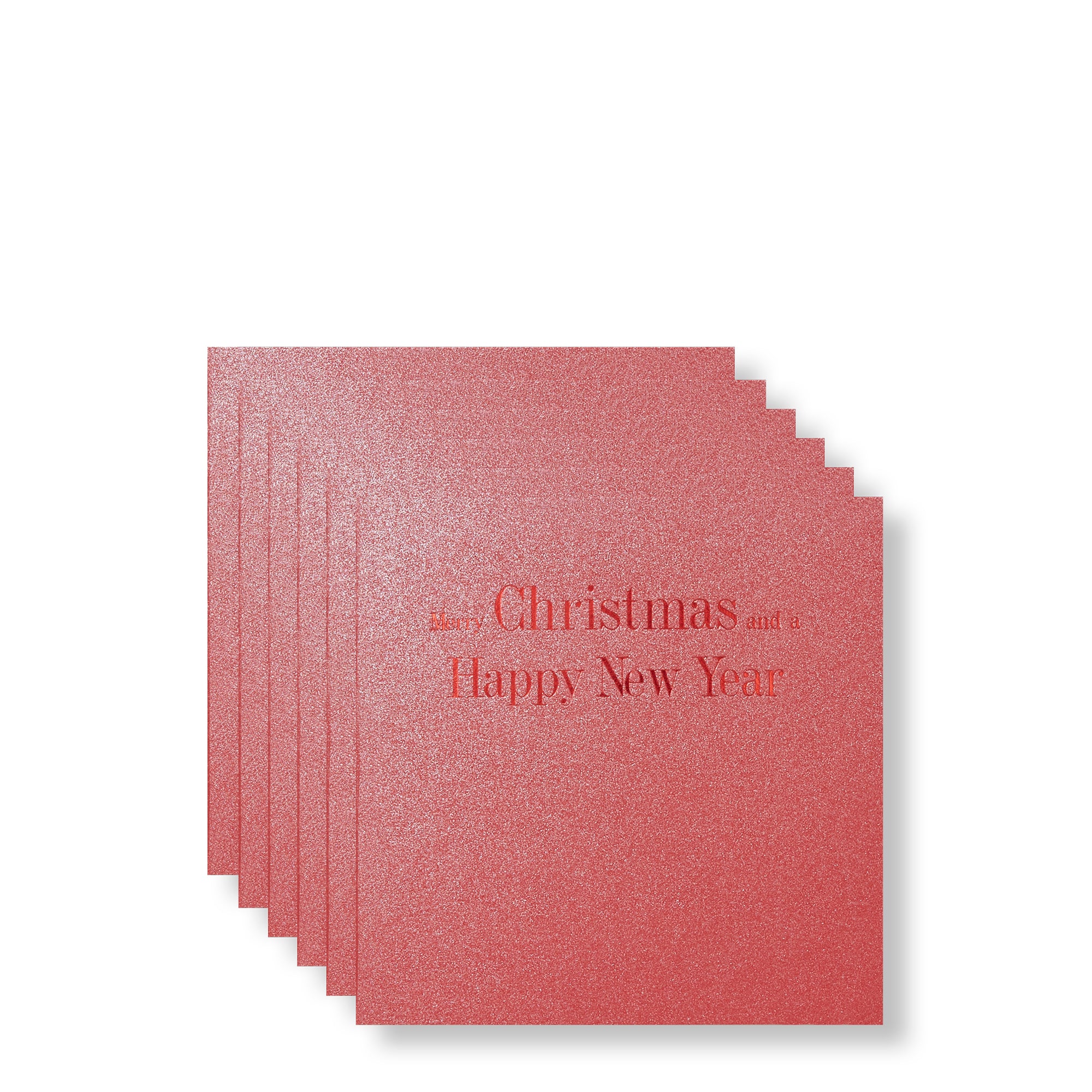 Christmas and New Year Red Foiled Mini Cards, Set of 6