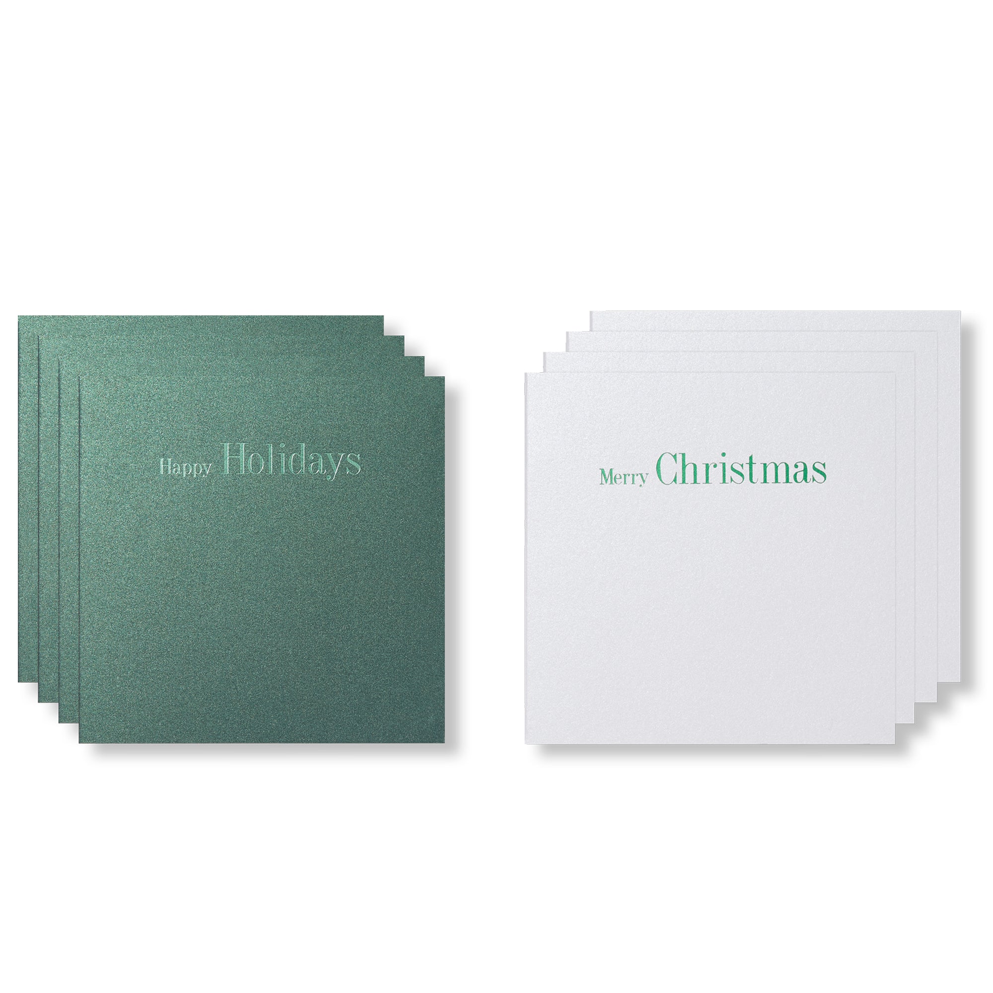 Green Metallics Mini Cards, Set of 8